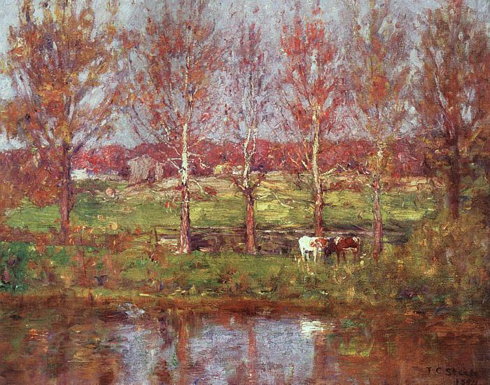 Theodore Clement Steele Cows by the Stream china oil painting image